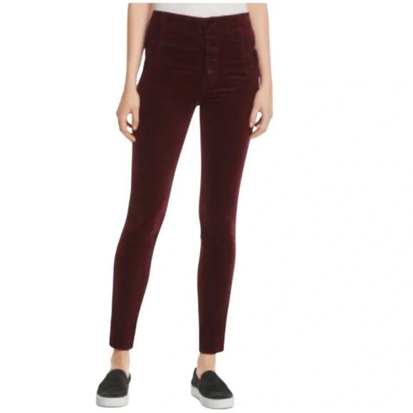 J Brand Natasha Super Skinny Velvet Jeans in Deep Mulberry Size 28 - Picture 3 of 15